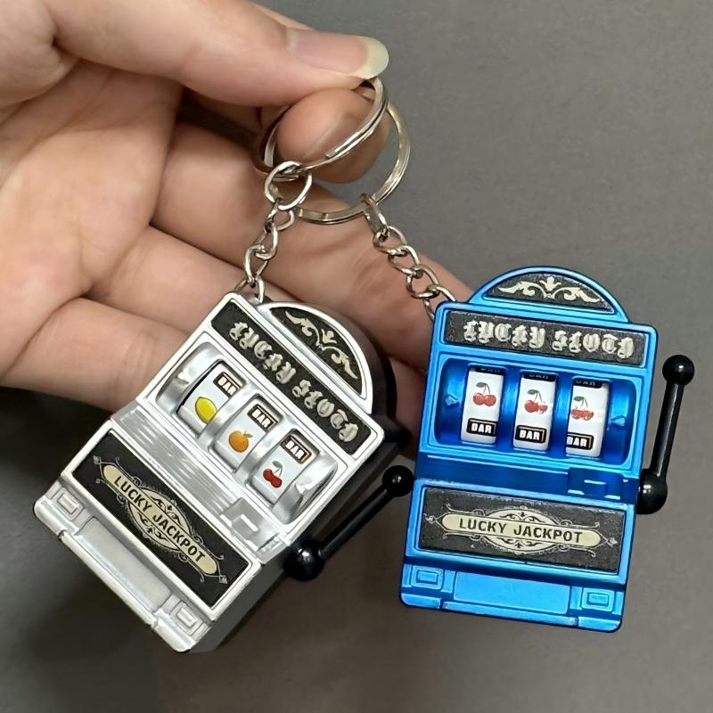 【F】Mini Slot Machine Key Chain - Arcade Game Jackpot ulasan dan harga